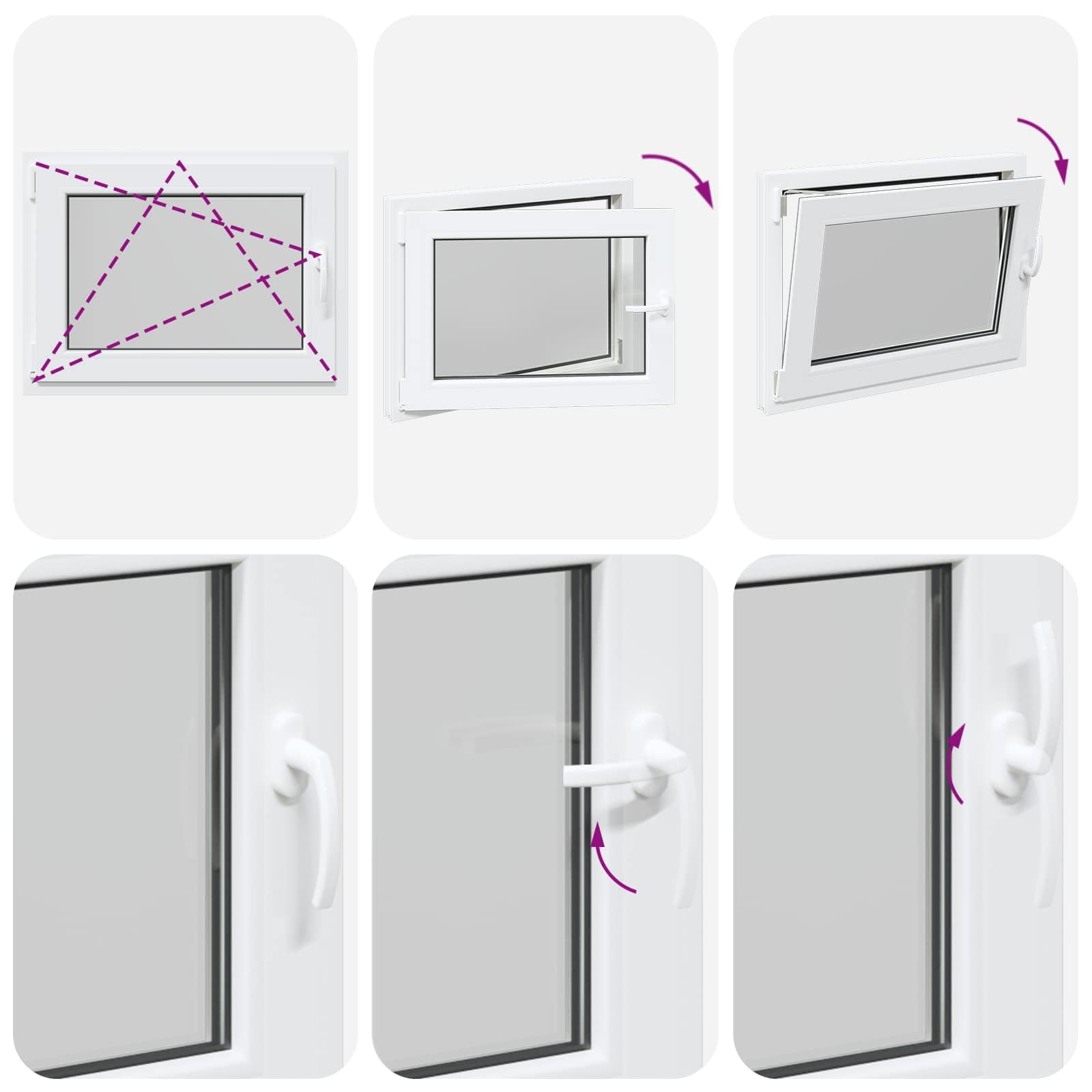 Finestra manuale RISOR 80 x 60 cm PVC e vetro, design moderno della finestra per cantina, vetro PVC resistente, efficiente dal punto di vista energetico, isolamento termico, fonoassorbente
