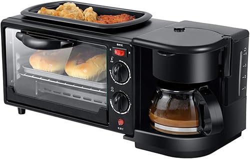 Miniatura 8 de Máquina de desayuno multifuncional para el hogar 3 en 1, mini máquina eléctrica de pan americano, mini horno, cafetera para oficina en casa sin