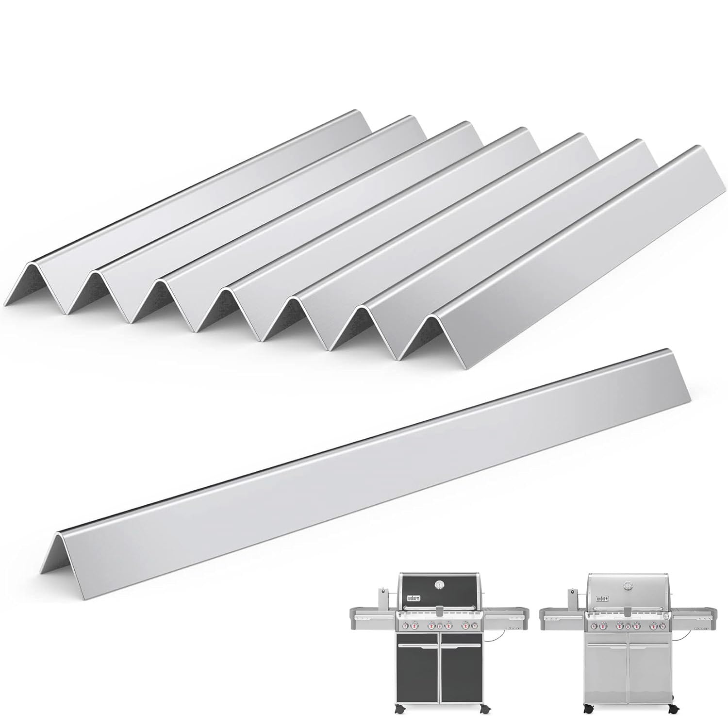 8-pak prętów smakowych ze stali nierdzewnej do Weber Summit 400 Series - E-440, S-440, E-450, S-450, E-460, S-460, E-470, S-470 - zamiennik do Weber 67668