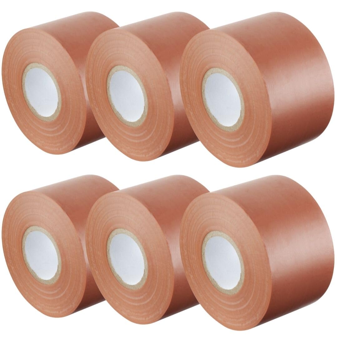Gocableties Brown Wide Electrical Tape, 50mm x 33m, 2" Strong Self-Adhesive PVC Insulation Tape for Insulating, Repairing and Protecting Electrical Wires, 6 Rolls