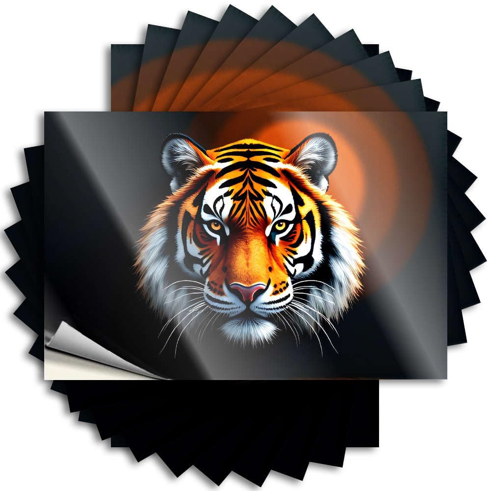 Fzfn Men's Colour Coffee Tumbler Stickers | Tiger Face With Striking Orange And Black Stripes. Plastic For Student Decor(6X9cm)
