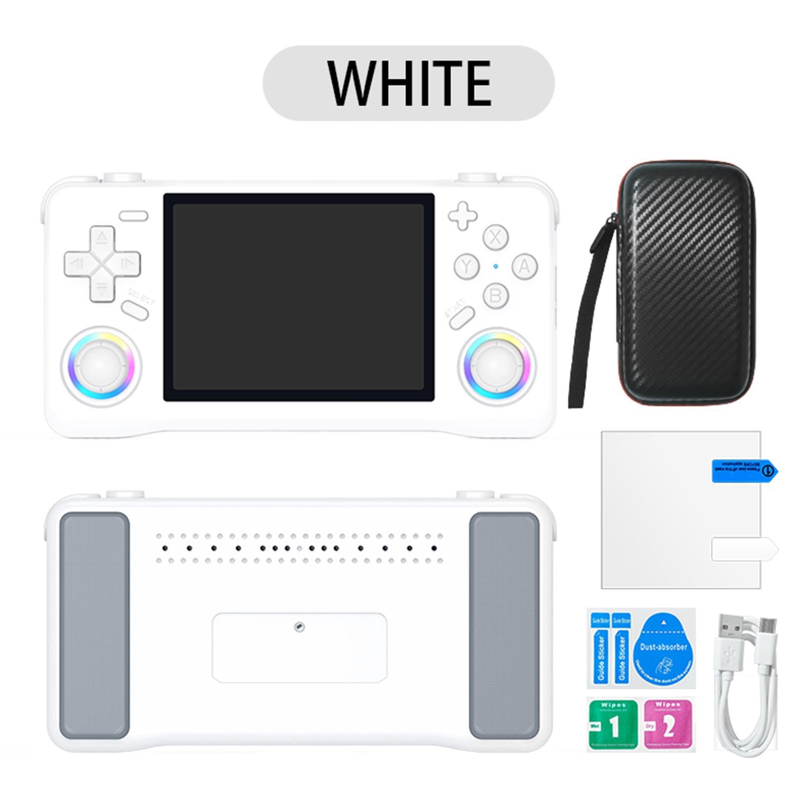 Bewinner Retro-Handheld-Spielekonsole, 3,5-Zoll-HD-Bildschirm, RK3326 64-Bit-Konsole mit 4000-mAh-, tragbarer Gaming-Player für N64 GBA SFC, unterstützt mehrere Emulatoren (128GB)