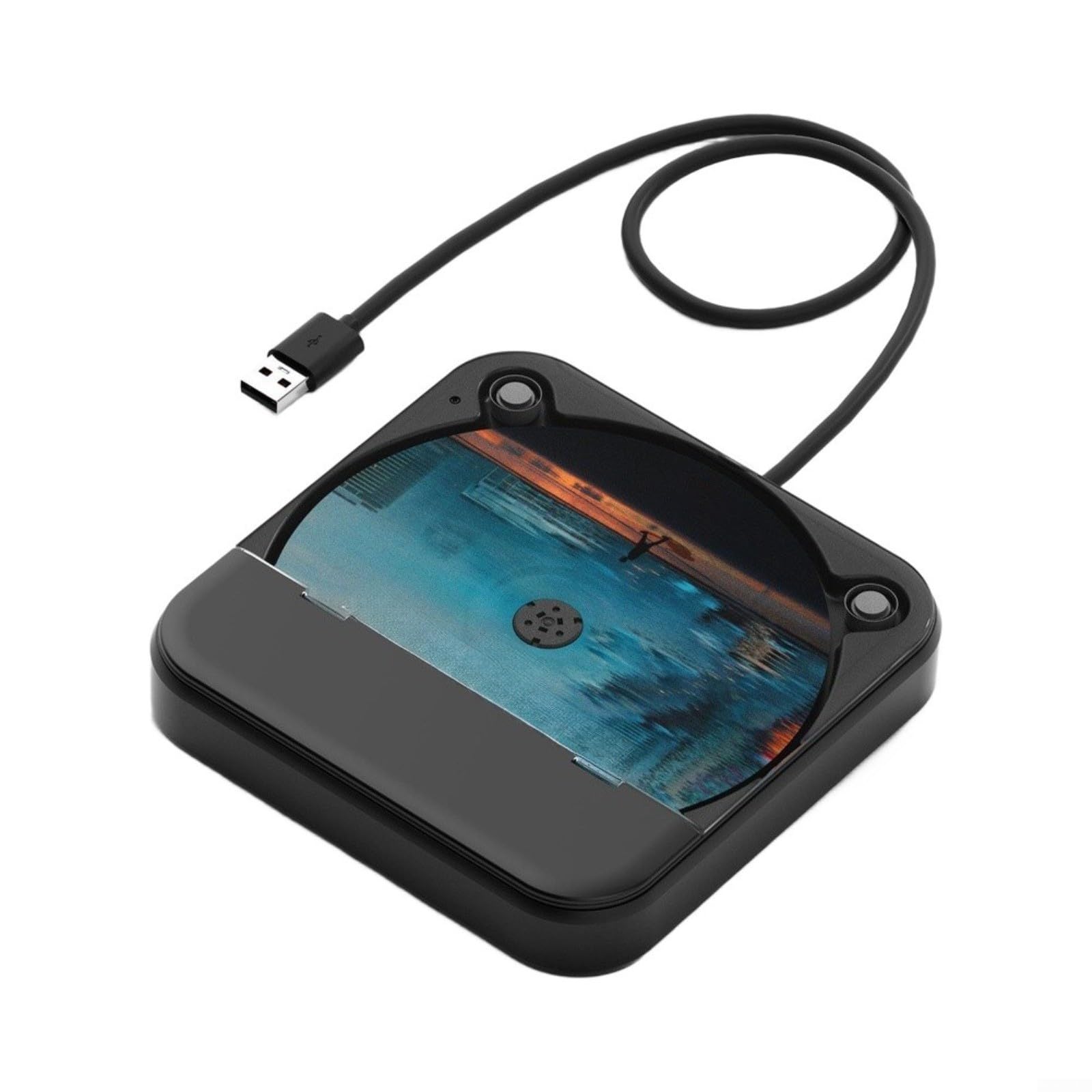 Lettore CD portatile per auto con porta USB AUX, funzione antiurto, formato MP3 WMA WAV, con telecomando, nero (bianco)