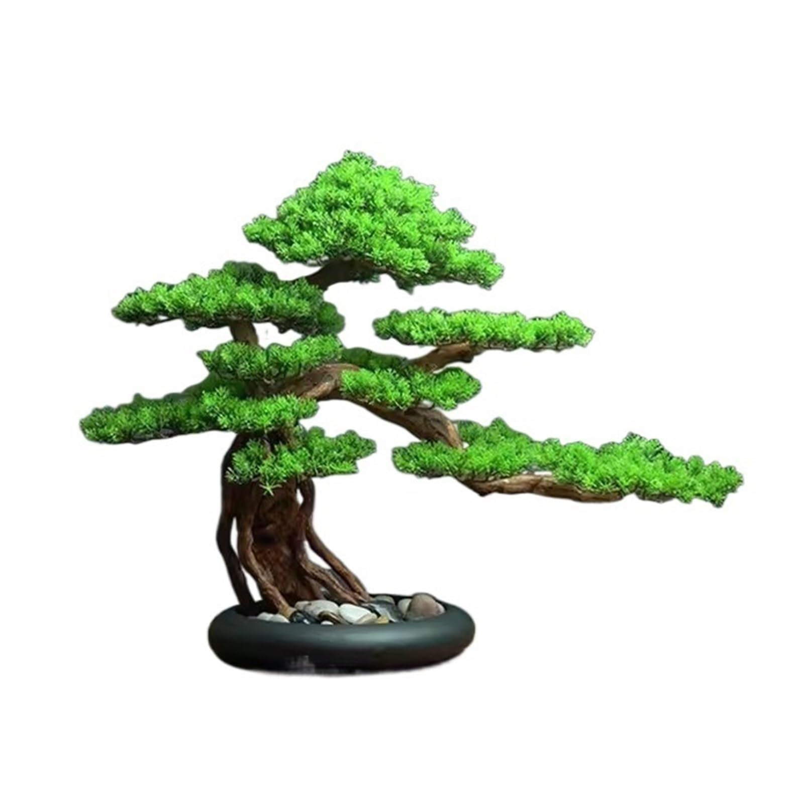 TEESONG Bonsai Tree Pot for Fake Tree Artificial Simulation Bonsai Fake Pine Office Living Room Study Porch Decoration Greenery Decor