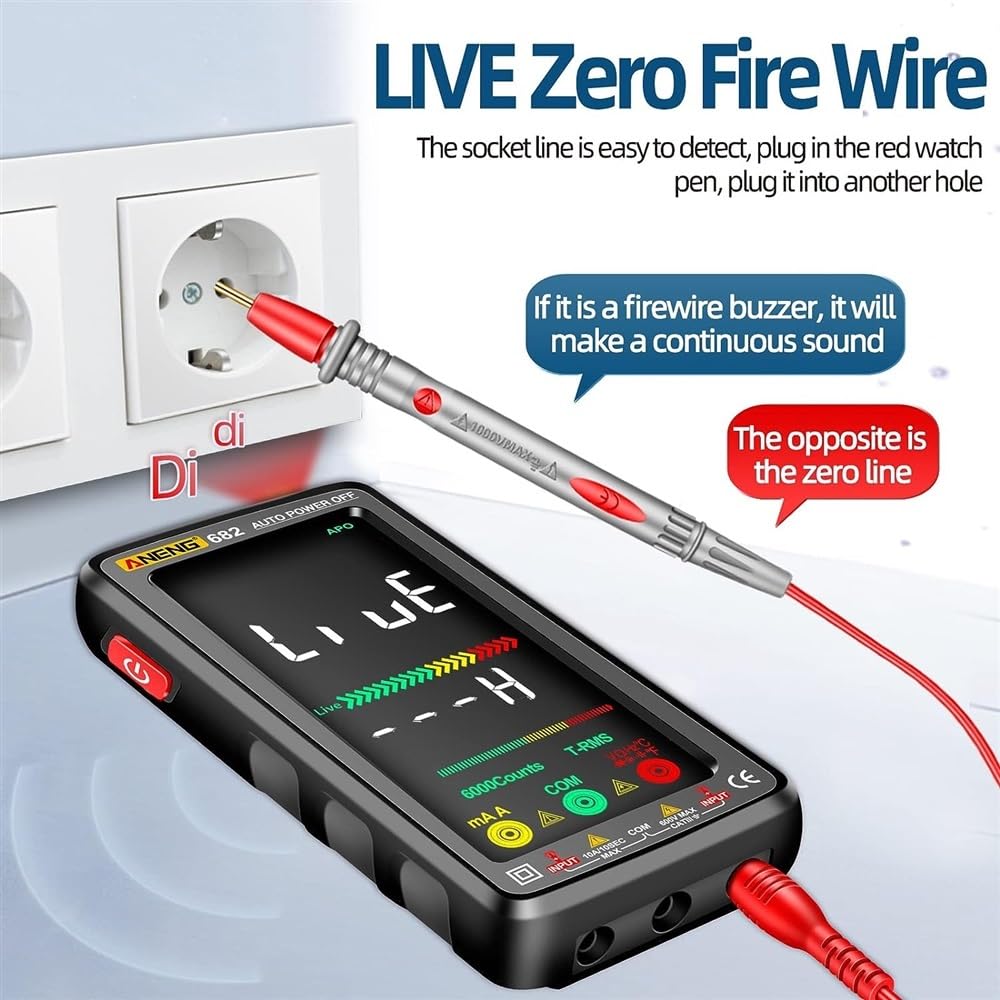 Conta Multimetro digitale LCD di grandi dimensioni Misuratore universale ricaricabile intelligente anti-scottatura VA Tester NCV con schermo inverso con torcia for tensione, corrente, resistenza, capa