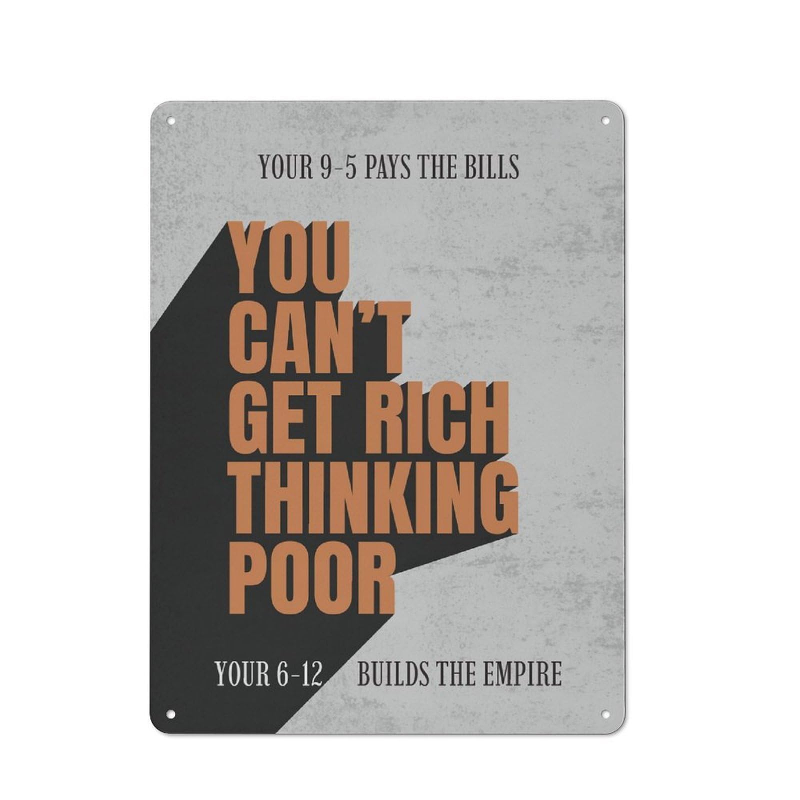 Junmoney Style Retro Metal Wall Sign 40X30cm Featuring Get Rich For Pub Or Café, For Garage, Workshop And Man Cave Decoration
