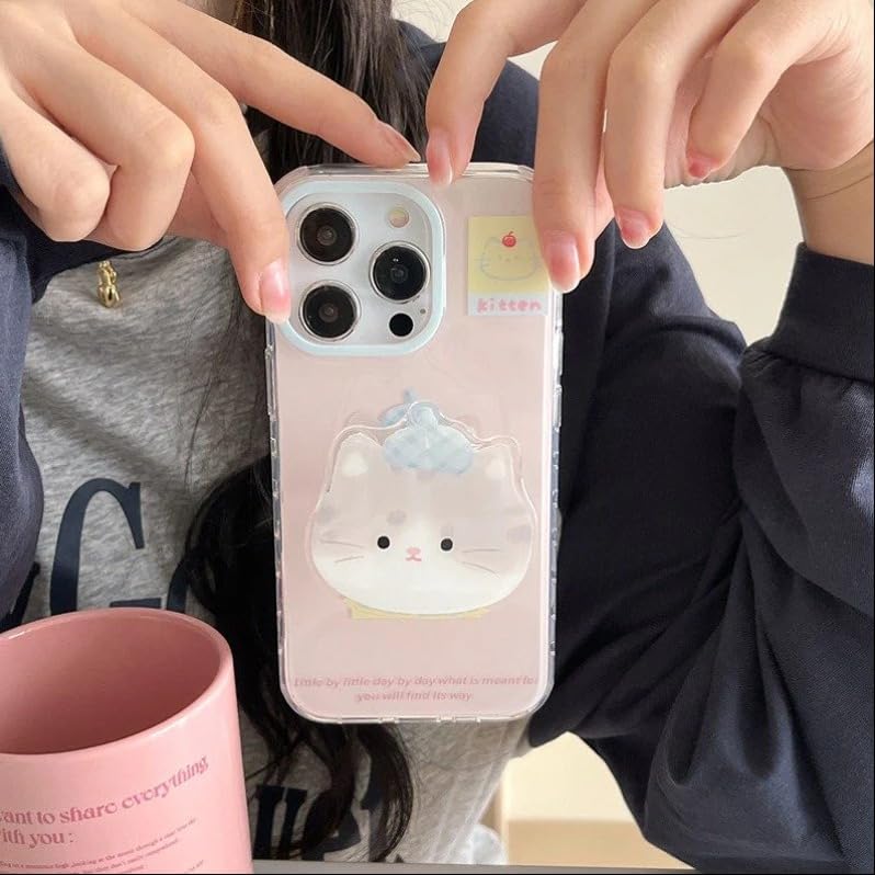 Image of Peeperly Back Cover Case for iPhone 13 Pro Max Scratch Resistant Anti-Slip TPU Shockproof Protective Durable Paws and Play Cartoon Cat Phone Gripper Case for Girls & Women