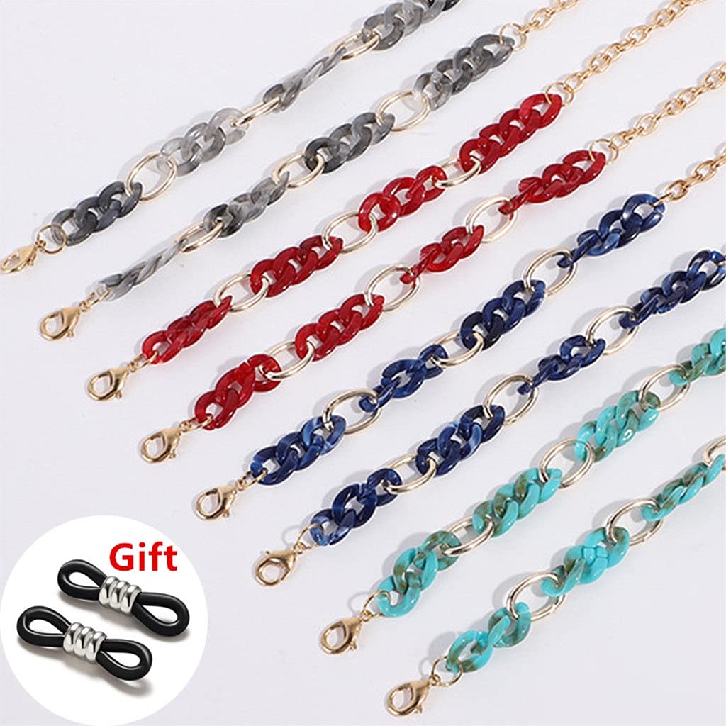 Acryl-Schnallenkette für Brillen, Sonnenbrillenbänder, Lanyards, Halskettenhalter, Brillenaccessoires für Damen und Herren (Farbe: B, Größe: Länge - 70 cm) (C-Länge)
