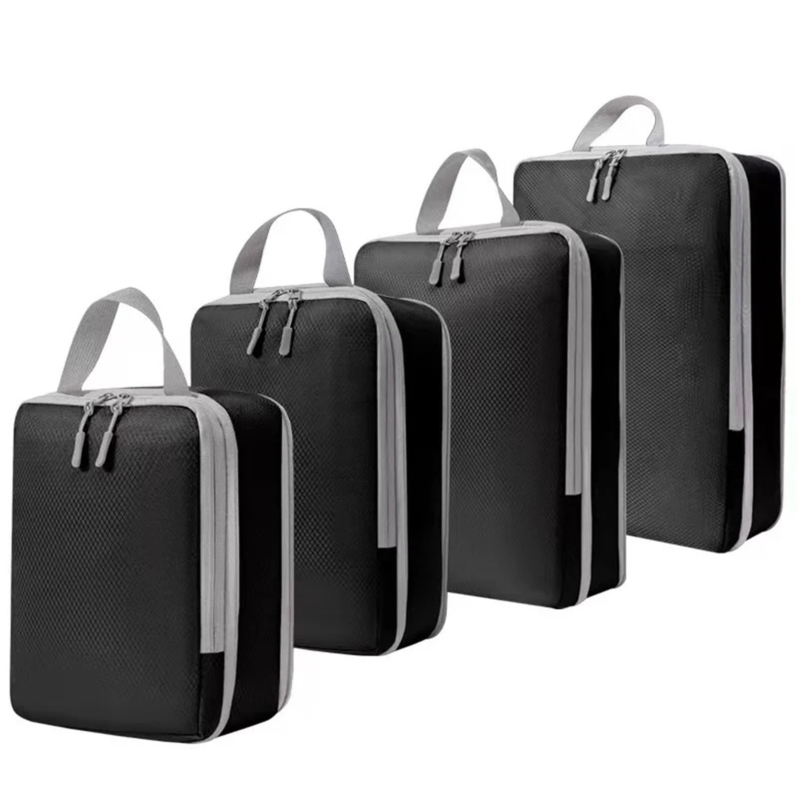 4pcs Packing Cubes For Travel Compression Cube Set Organizer for Suitcases(Black)