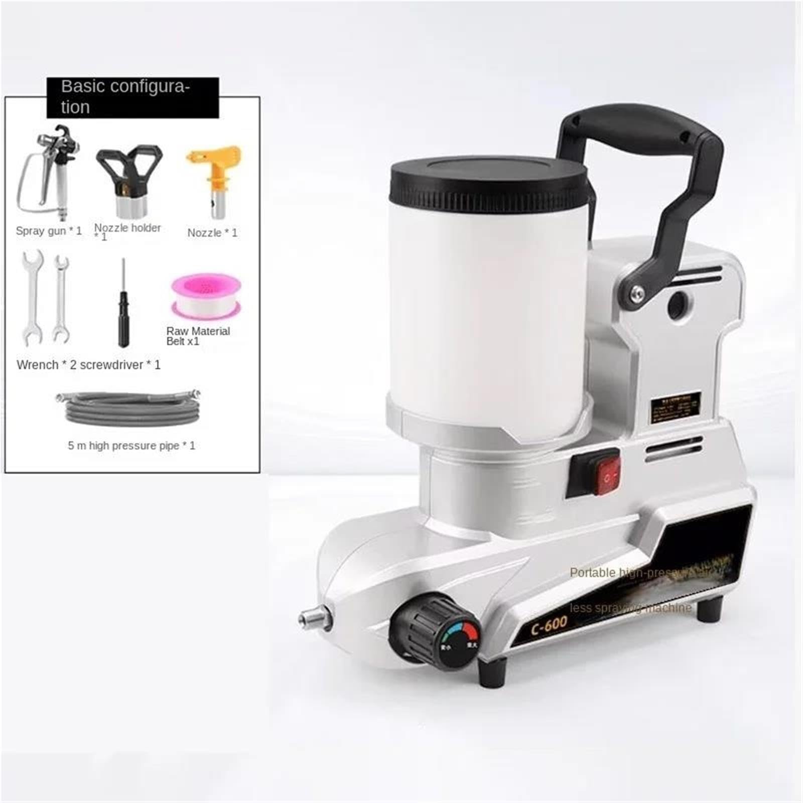 Spruzzatore airless portatile da 1600 W. Piccola pistola a spruzzo elettrica portatile per verniciatura domestica ad alta potenza Per principianti fai da te