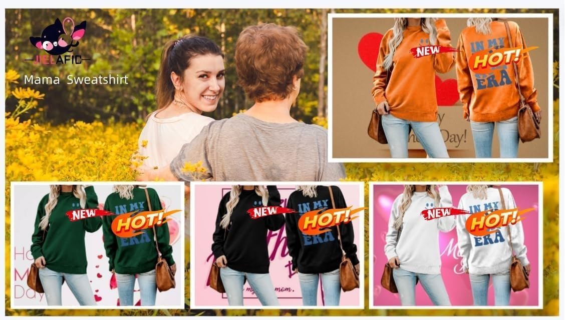 In My boy 's mama Era Sweatshirtfor Women,Women Funny Mama Sweatshirt Casual Letter Print Long Sleeve Pullovers Tops - Image 5