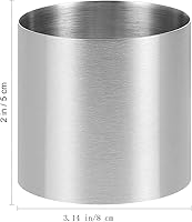 Vista 2 de Cabilock Molde de anillos para tartas de 2.36 pulgadas, molde de acero inoxidable para mousse de postre, molde redondo reutilizable para hornear