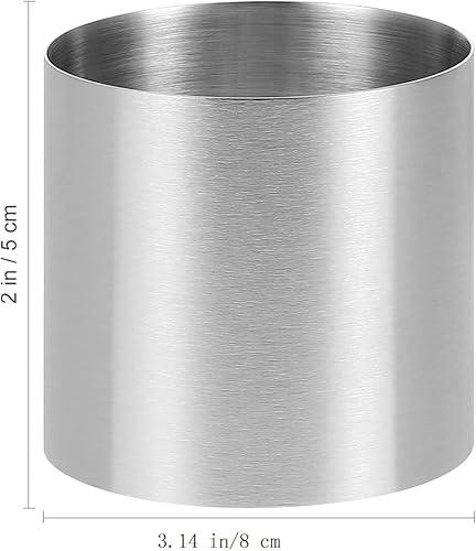 Miniatura 2 de Moldes redondos para tartas, mini anillos de pastelería y pastelería, anillo redondo de acero inoxidable, anillos de comida de postre, juego de 4