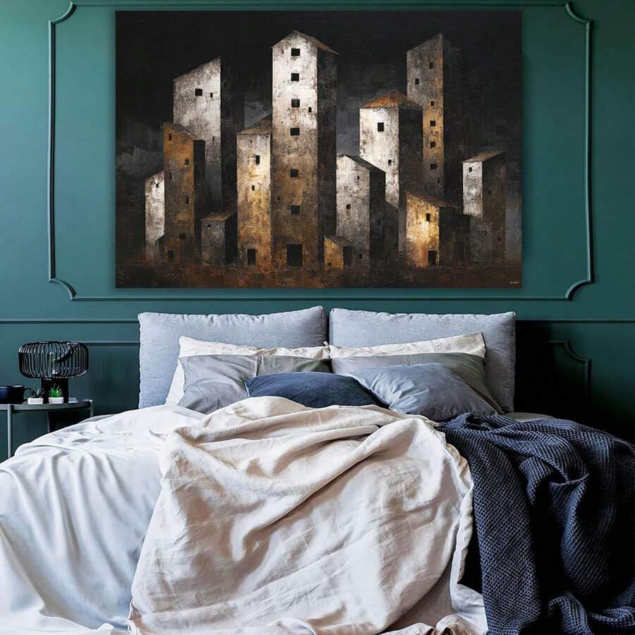 Impression d'art moderne grise grand format 70x100cm affiche vintage toile - 3