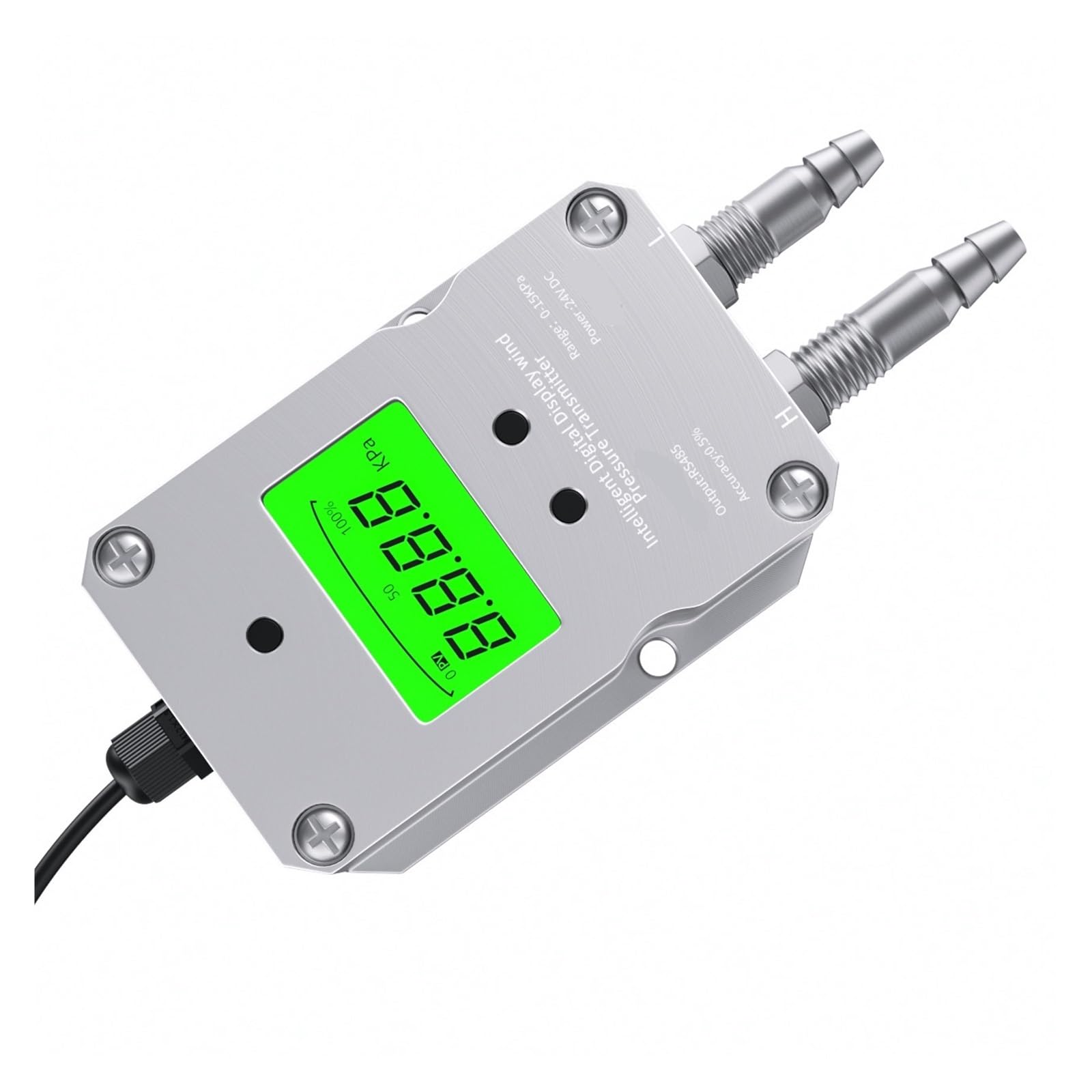 Przetwornik różnicy ciśnień Cyfrowy przetwornik różnicy ciśnień z wyświetlaczem LCD 4-20 mA 0-10 V RS485 (RS485-LCD, 0-15Kpa)