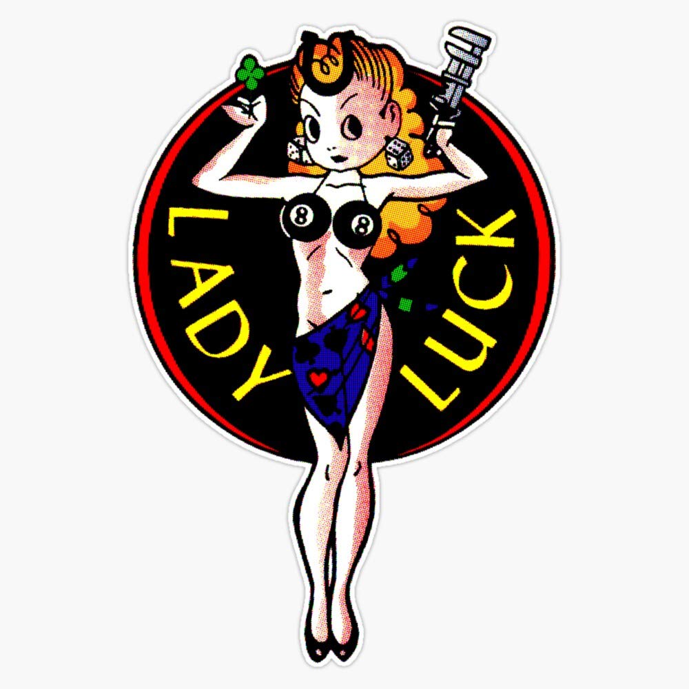 Lady Luck Vinyl Waterproof Sticker Decal Car Laptop Wall Window Bumper Sticker 5"