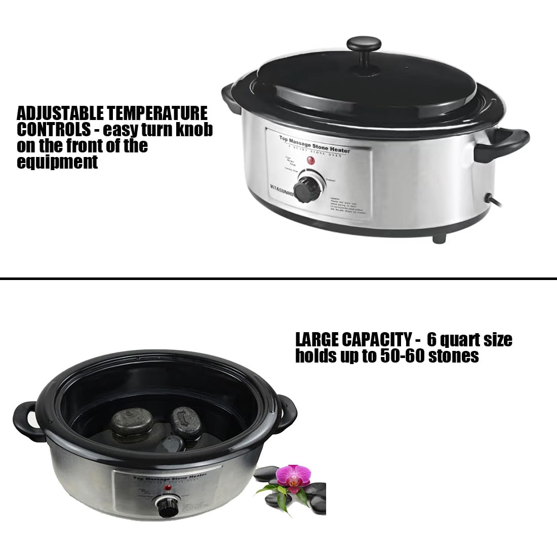 Amazon.com: Massage Stones Warmer Hot Stone Heater - 6 Quart