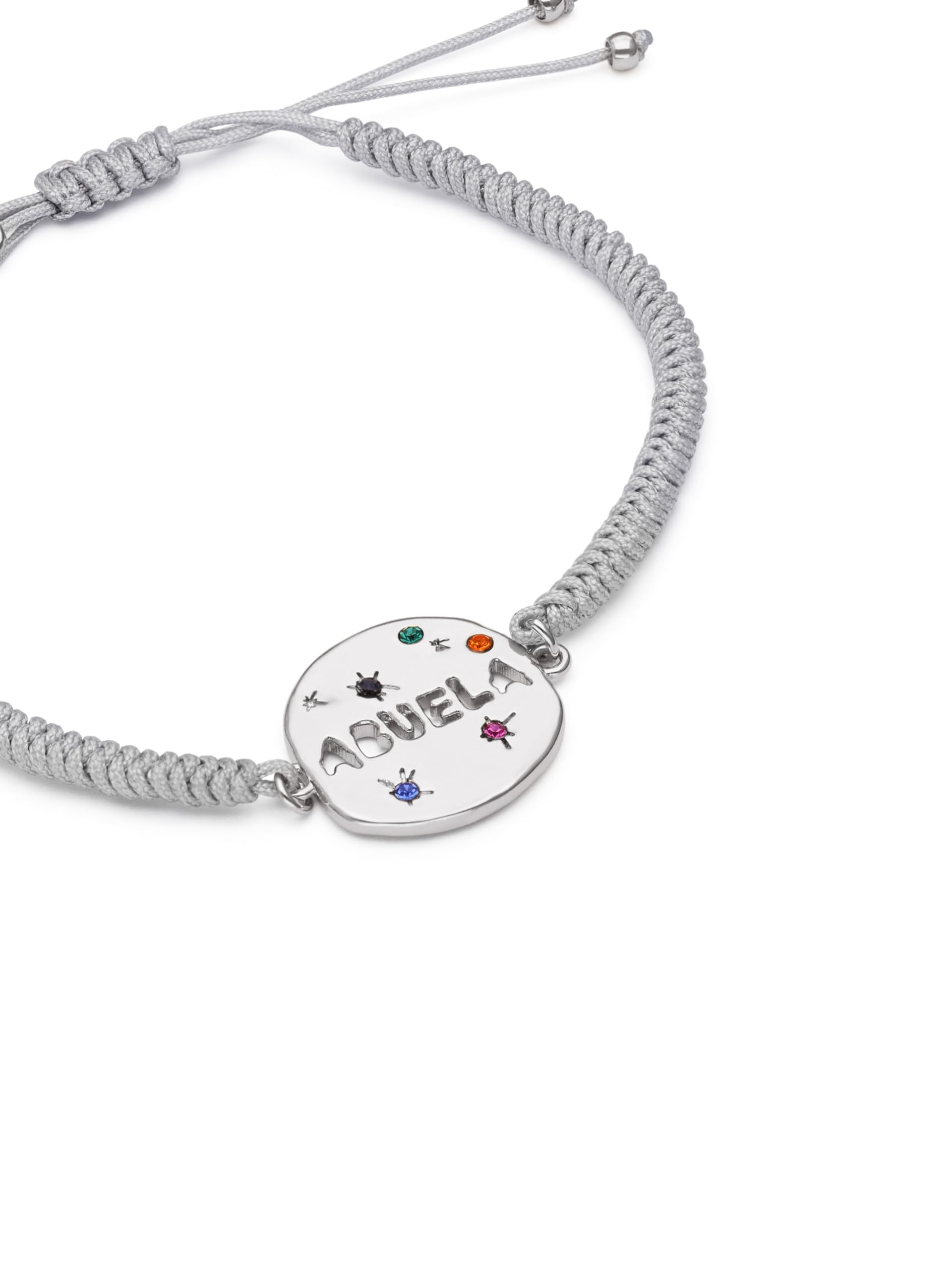 SINGULARU - Pulsera Abuela Colors. Latón con Baño en Rodio o Baño en Oro de 18 Kt, y Cordón. Joyas Para Mujer. — view 3