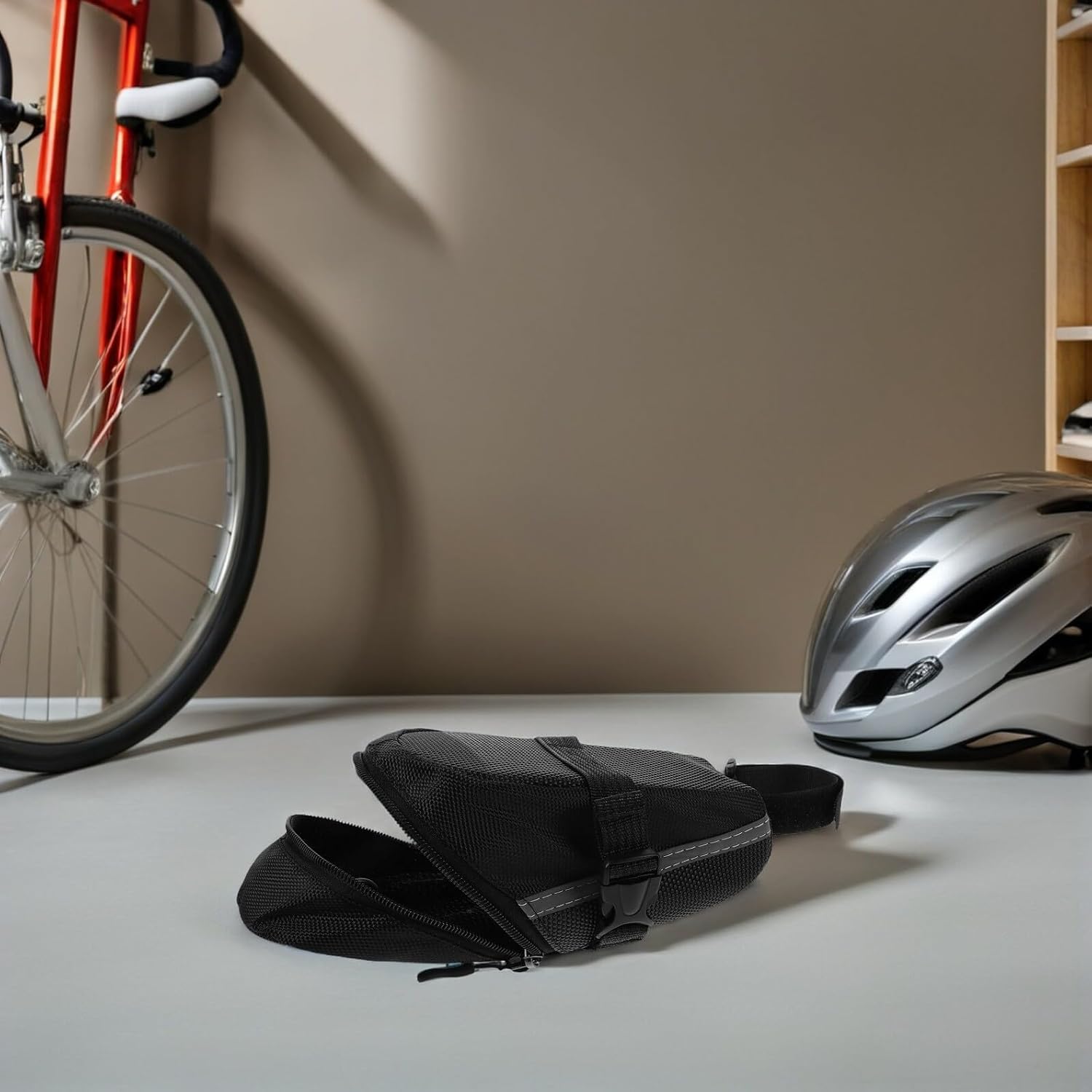 2pcs Mountain Bike Saddle Bag under Seat Pack Waterproof Cycling Storage Pouch Large Capacity Multi-functional Outdoor Bicycle Tool Tail Bag for Safety Ride