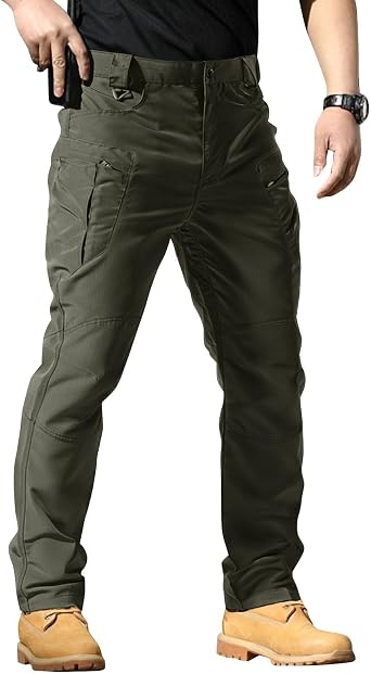 Mens Cargo Pants, Tactical Pants, Baggy Outdoor Waterproof Ripstop Workout Trousers Hiking Big&Tall Pant with Pockets