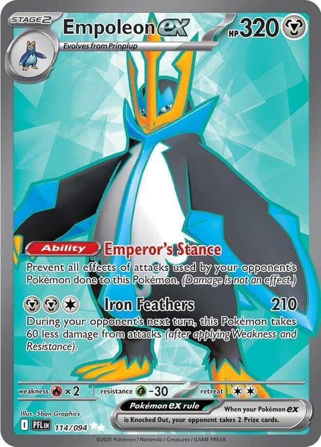 Pokemon - Empoleon ex - 114/094 - ME02: Phantasmal Flames (PFL) - Ultra Rare - Full Art - Single Card