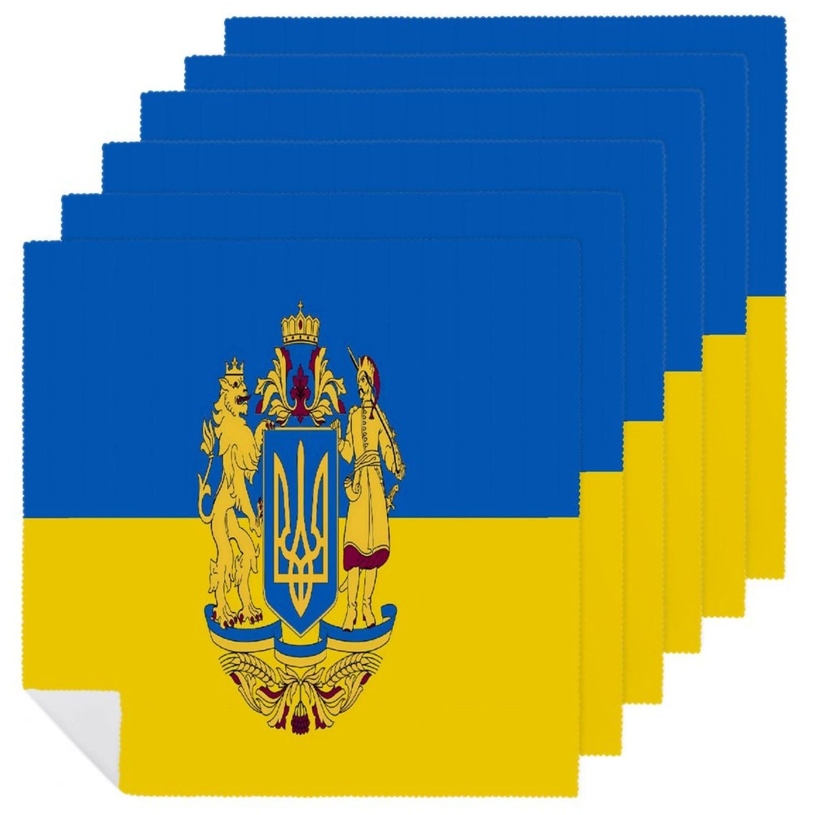 Servilletas cuadradas reutilizables de hostelería y banquetes con bandera de Ucrania