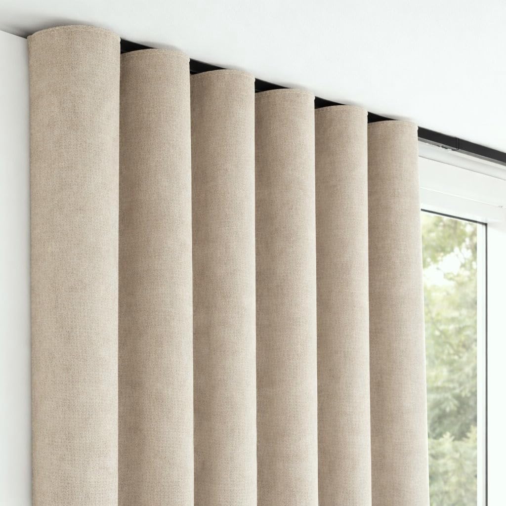Rideau occultant haut de gamme 200x300 cm STORESDECO tissu lourd isolation prestige pierre