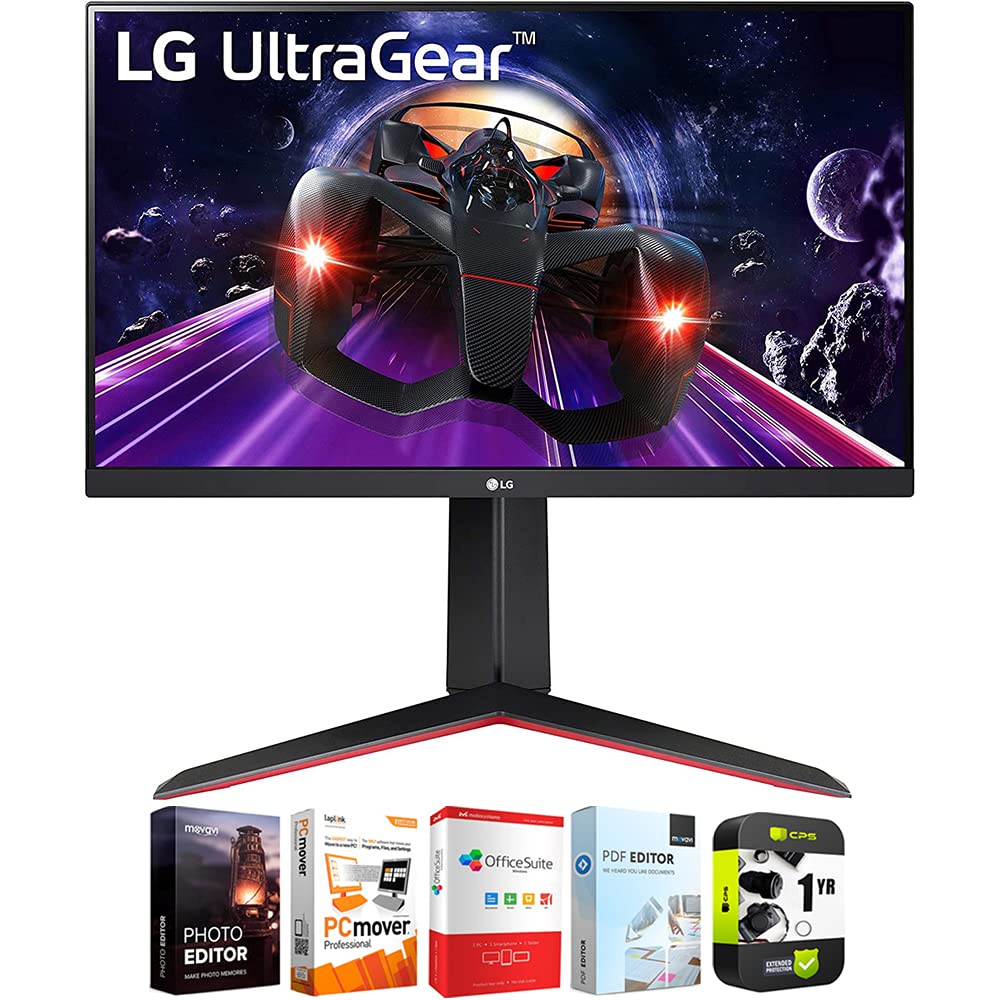 LG 24GN650-B 24 inch Ultragear FHD IPS 1ms 144Hz HDR Monitor with FreeSync Bundle with Tech Smart US