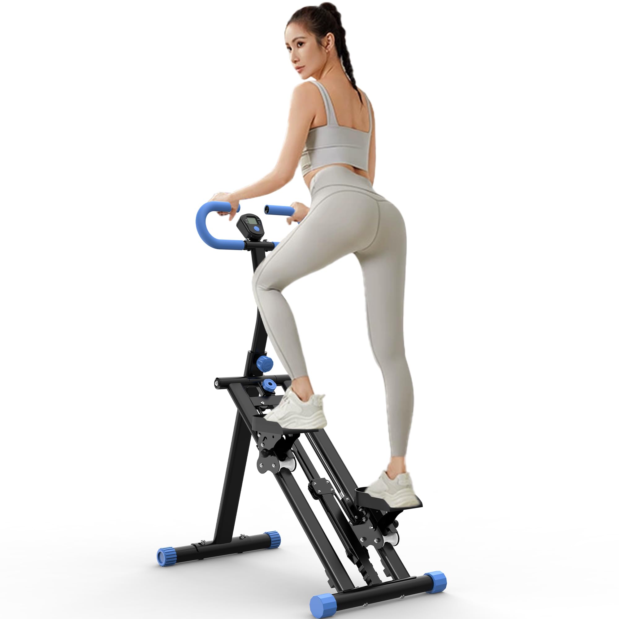 Stair Stepper per la casa, con 3 livelli di resistenza, pieghevole, verticale, silenzioso, con display LCD, per casa, ufficio, allenamento