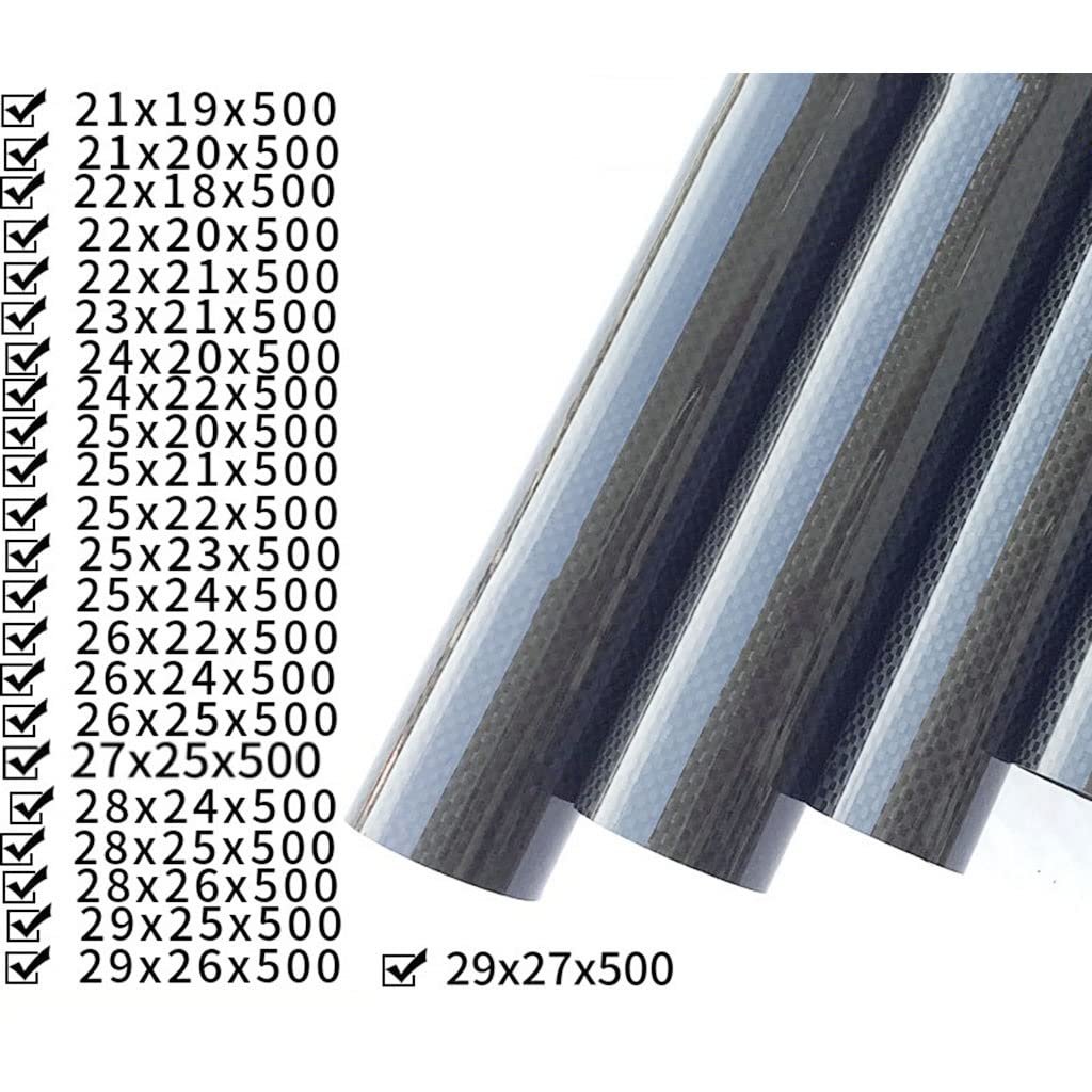 Rura z włókna węglowego 500 mm 3K Błyszczący, gładki splot 2 szt. Dla Drone DIY Model samolotu(22x21 x 500mmx 2 pcs)