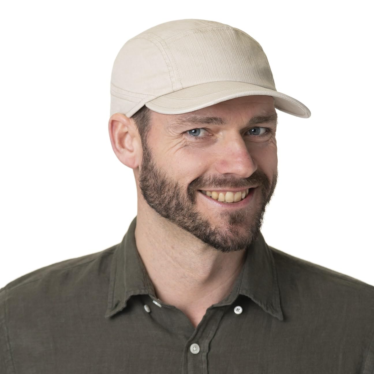 Mayser Czapka z Daszkiem Bawełniana SpeedyMężczyźni - Made in the EU przeciwsloneczna baseball cap na lato daszkiem, Zapięcie rzepy wiosna-lato - 58 cm jasnobeżowy