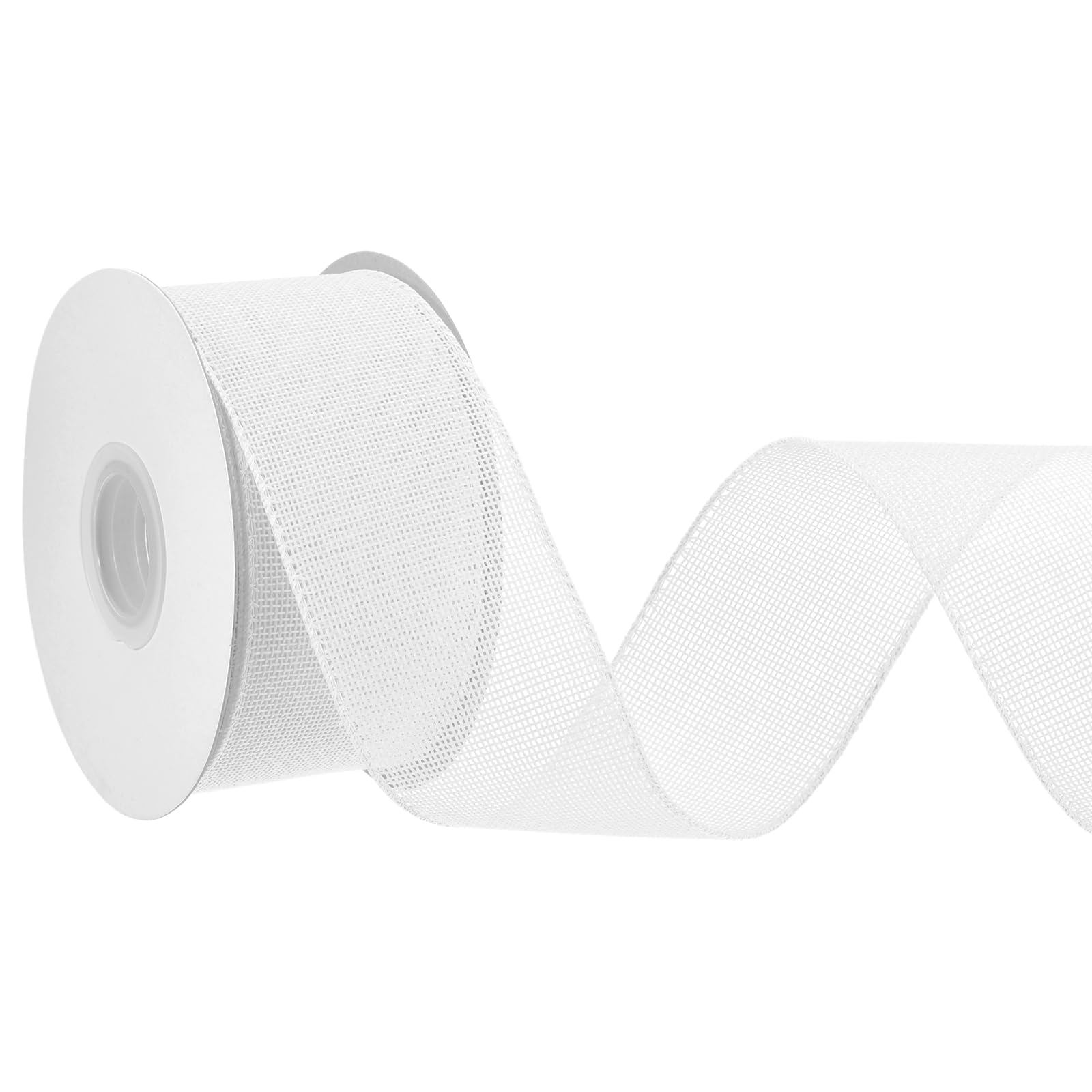 Ruban métallique en toile de jute souple blanche et modelable pour nœuds parfaits
