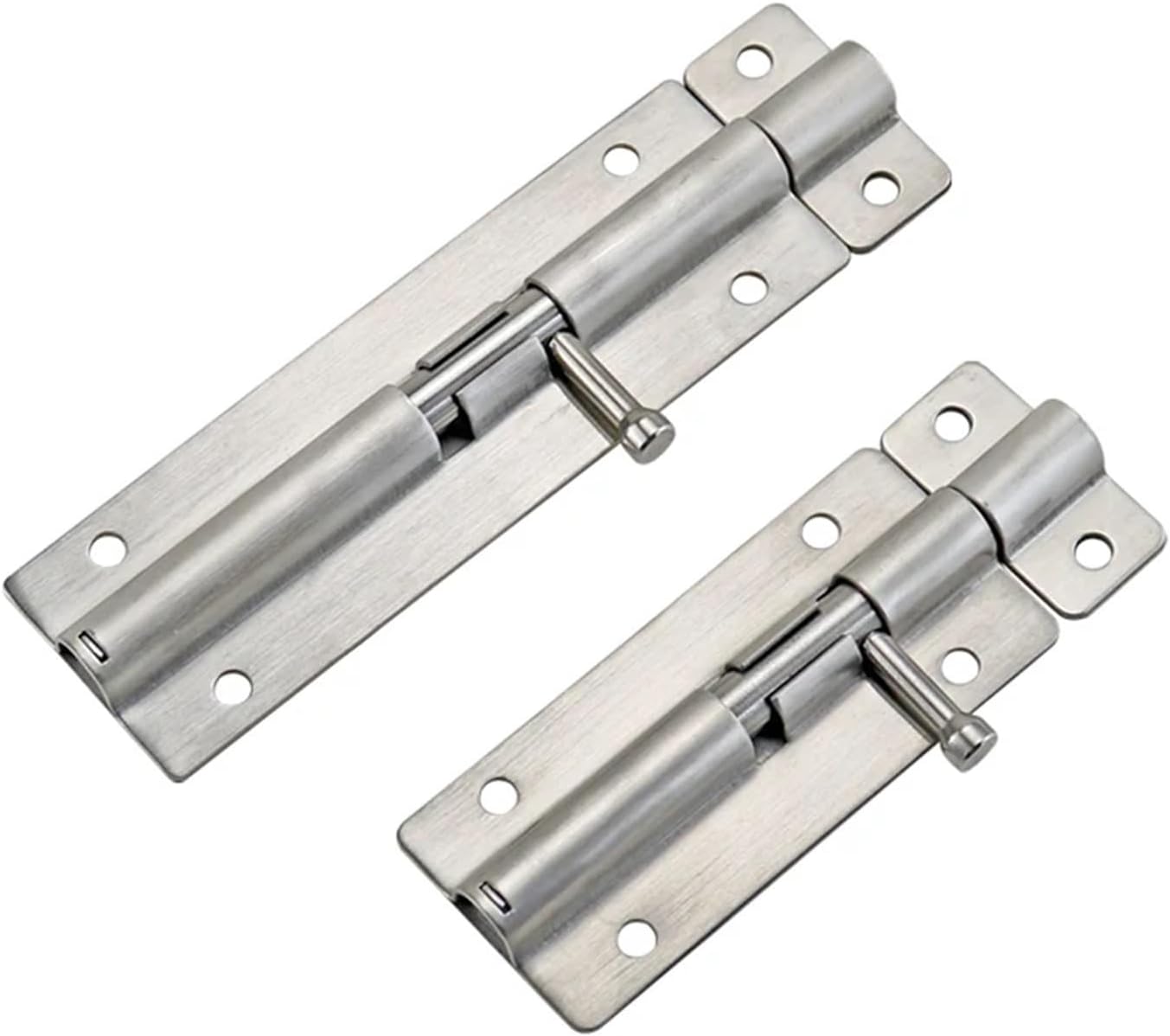 304 Stainless Steel Brushed Door Bolt Door Buckle Indoor Door Spring Bolt Hinge Door Pin 1Pcs(HHMT90)