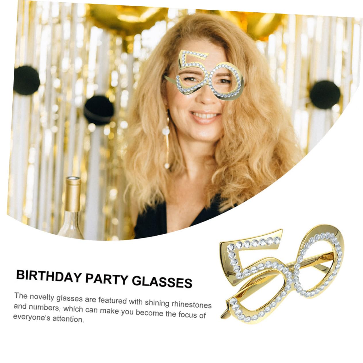 IMIKEYA 5 Ensembles Lunettes De Rhinestones Accessoires pour Anniversaire Décorations Photo Festives 2 Pièces * 5