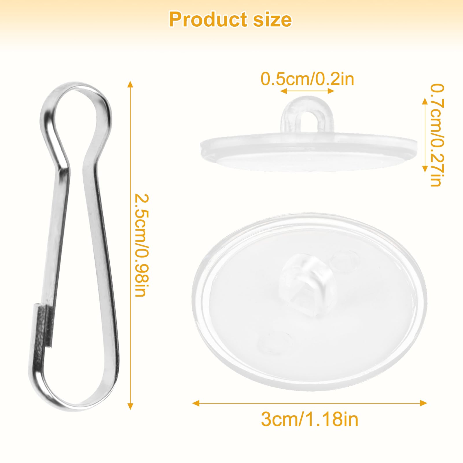 30 Ganci Adesivi Trasparenti Per Soffitto E Parete, Portata 0,5 Kg, Ideali Per Decorazioni Natalizie E Palloncini