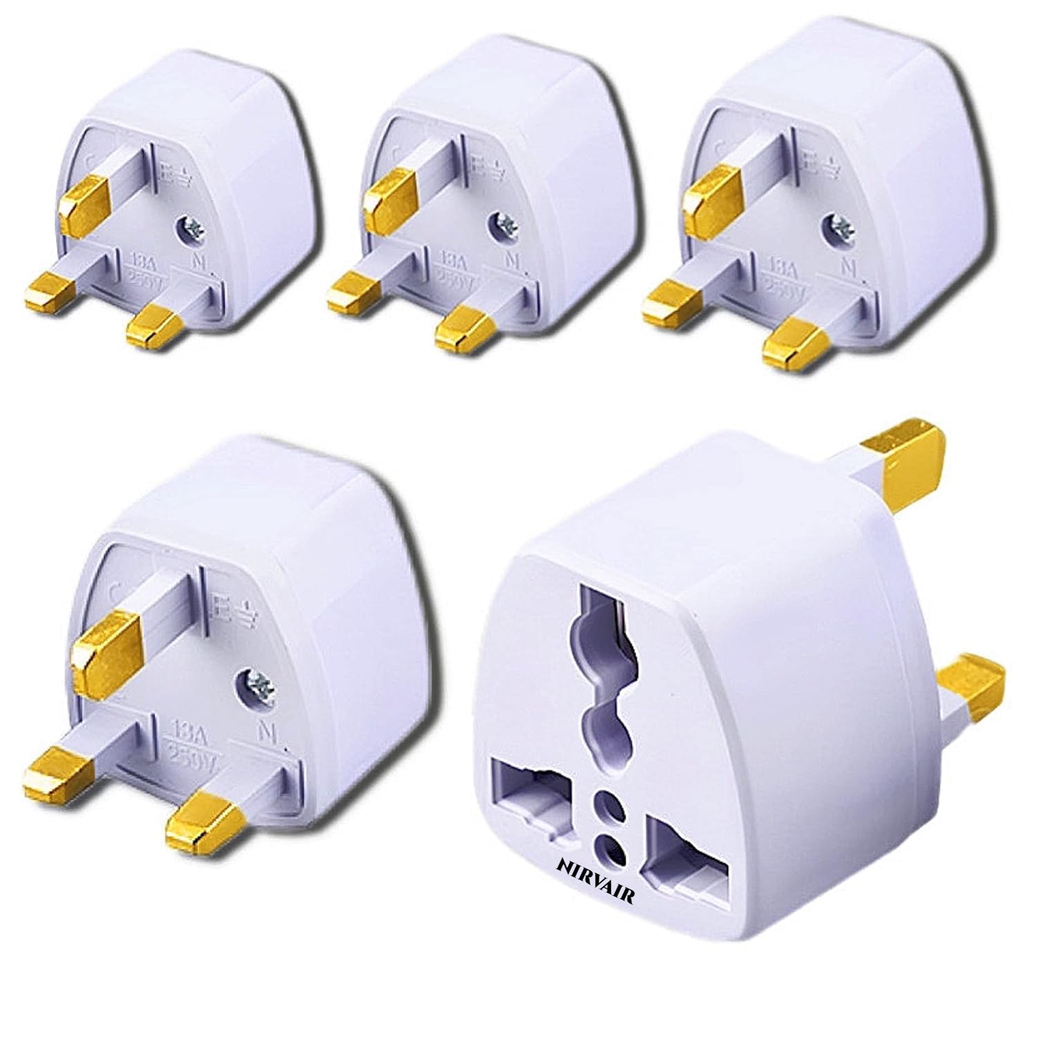nirvair Type-G Plug Adapter UK Converter - (1pcs) India to UK Plug Adaptor for Hong Kong, UAE, Dubai, Singapore England Universal Travel Adapter Power Plug (Pack of 1) (5)-picture-21