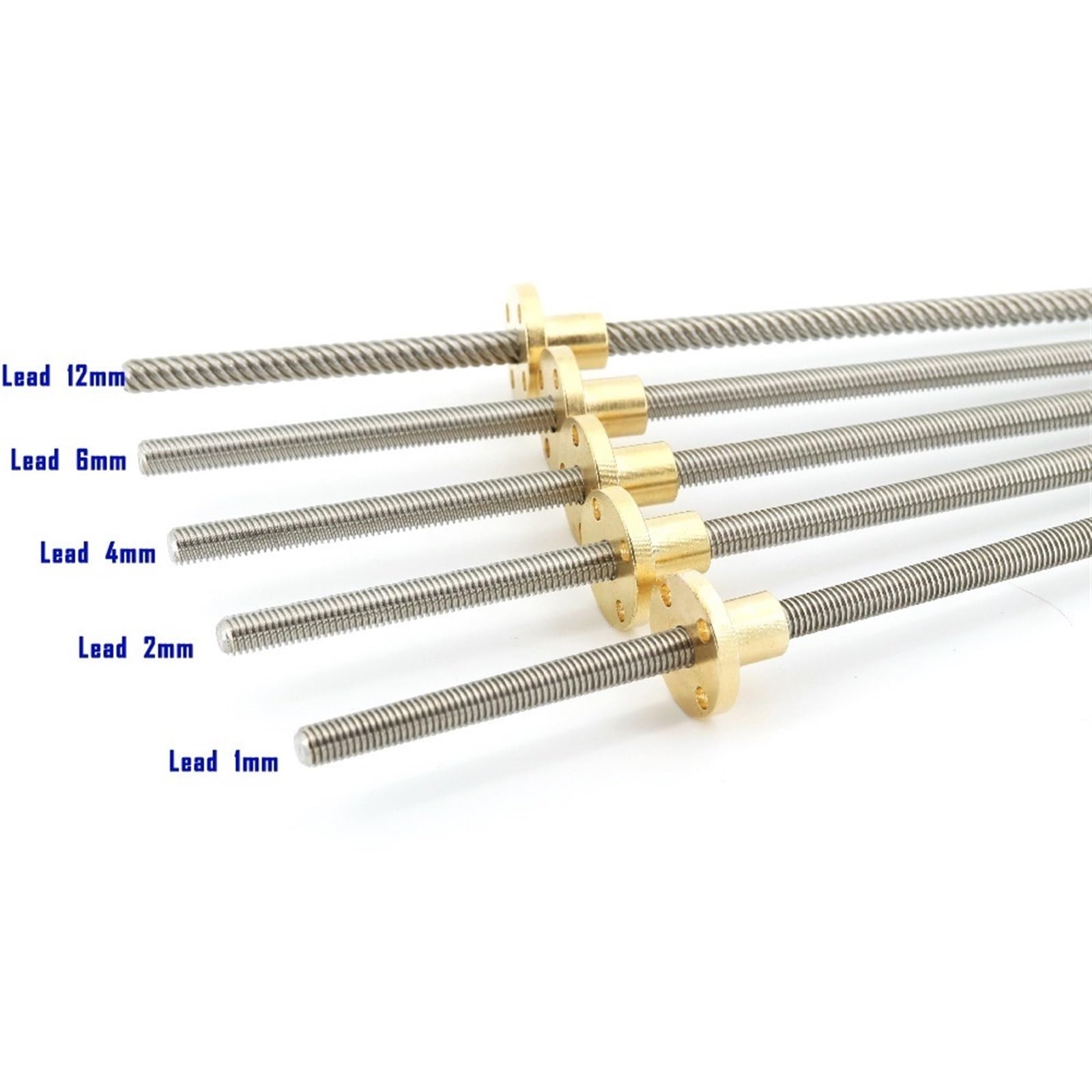 Threaded Backlash 150mm Length T6 304 Stainless Steel Screw 1mm 2mm Pitch Trapezoidal Spindle Screw Rod T6 Lead Screw with Brass Nut Screw trapezoidal (Size : Lead 1mm)