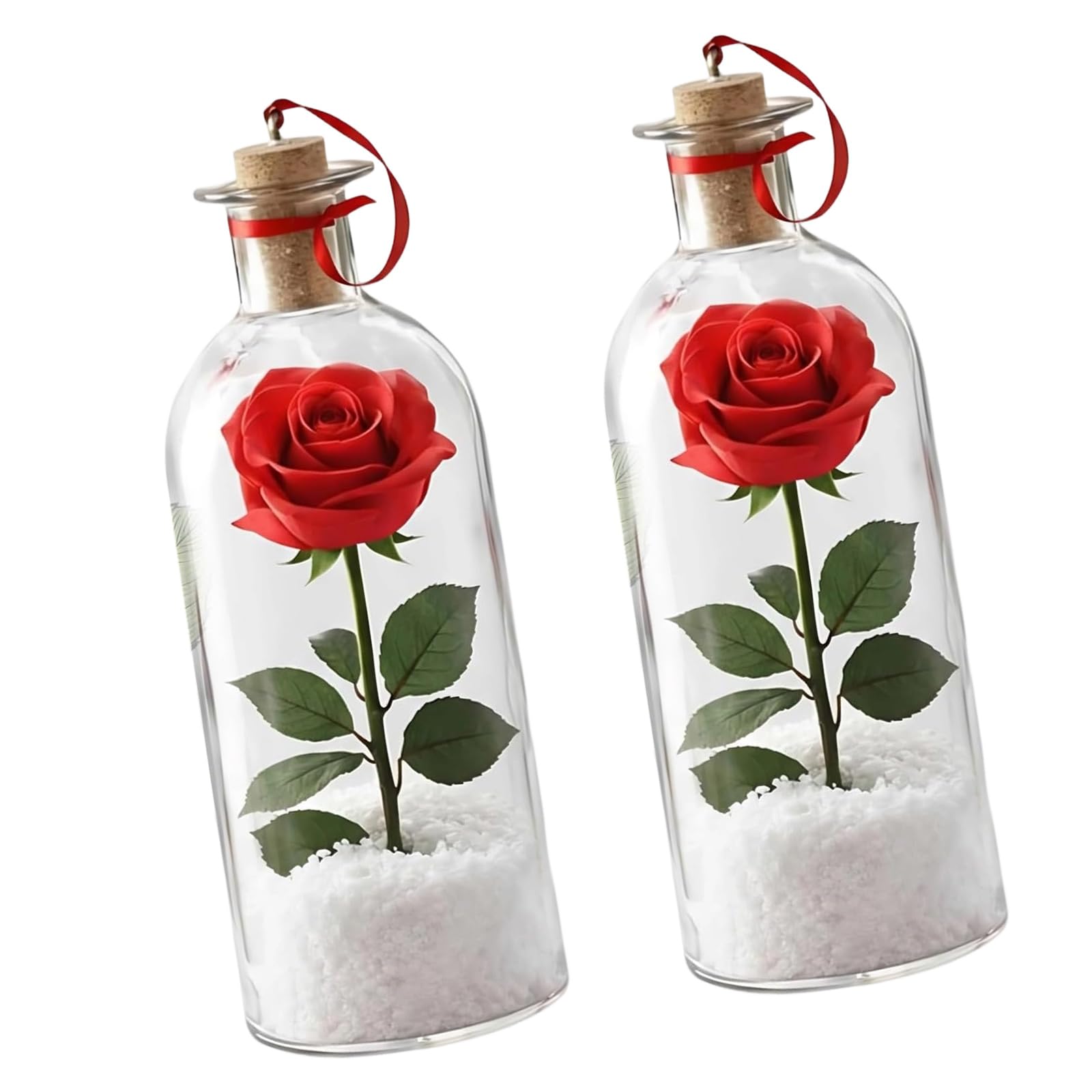 Messaggi Rose in Bottiglia Ornamento Decorativo Bottiglia vocale Registrabile con Riproduzione in Sughero Regalo Romantico per Voce Registrabile