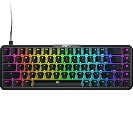 FNATIC STREAK65 - Compact RGB Gaming Mechanical Keyboard - Fnatic Speed Switches - 65% Layout (60 65 Percent)- Low Profile - Esports Keyboard (US Layout)