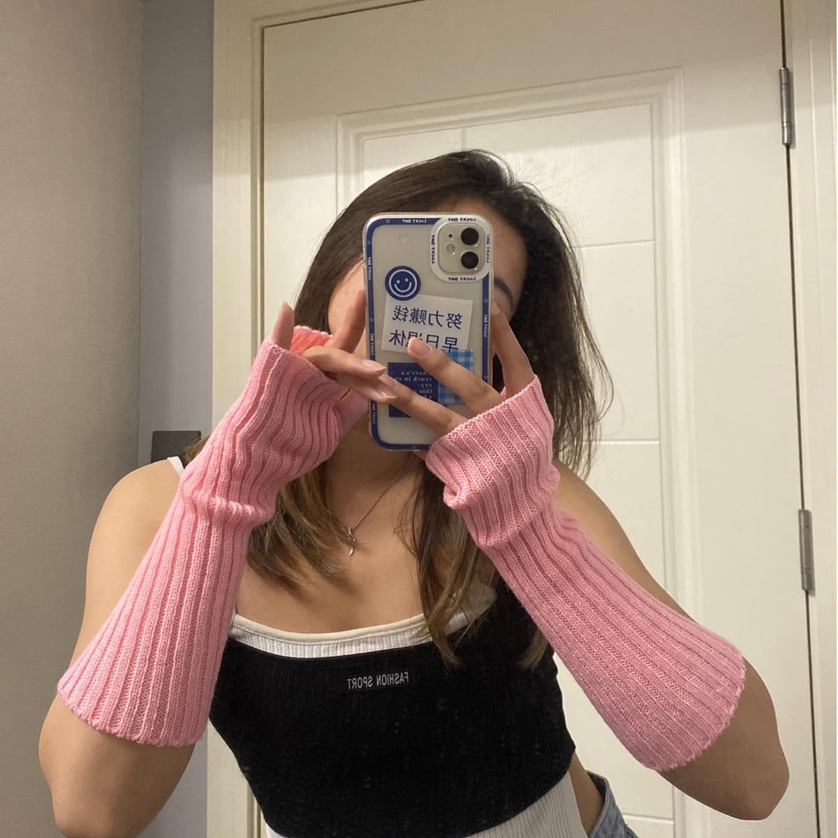 Arm covers cute women kawaii japanese harajuku Y2k Arm Warmer for Girls Goth Gloves Fingerless Knitted Arm Sleeve - Image 4