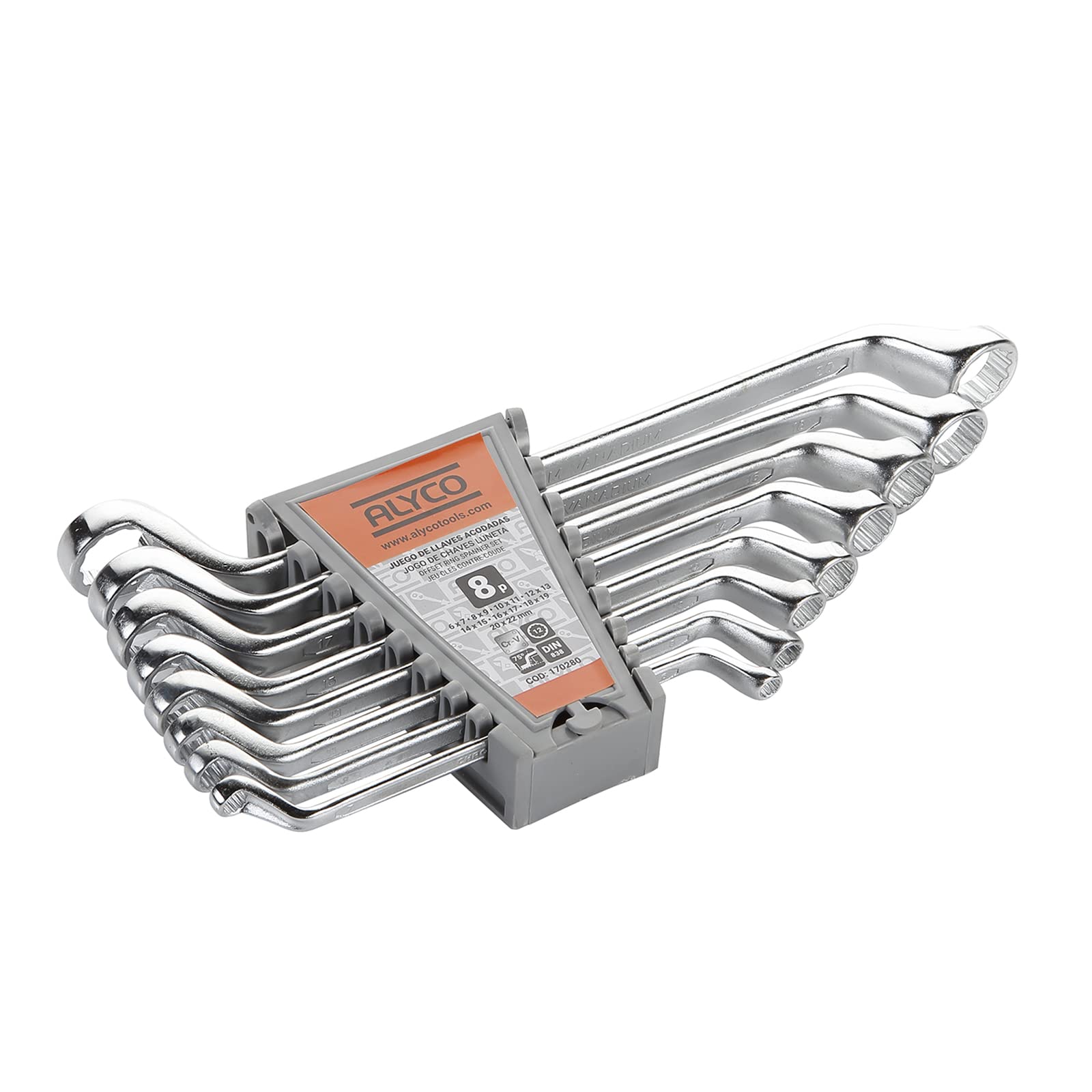 RH HR 170280 Juego 8 Llaves Acodadas, 0 V, Set de 8 Piezas