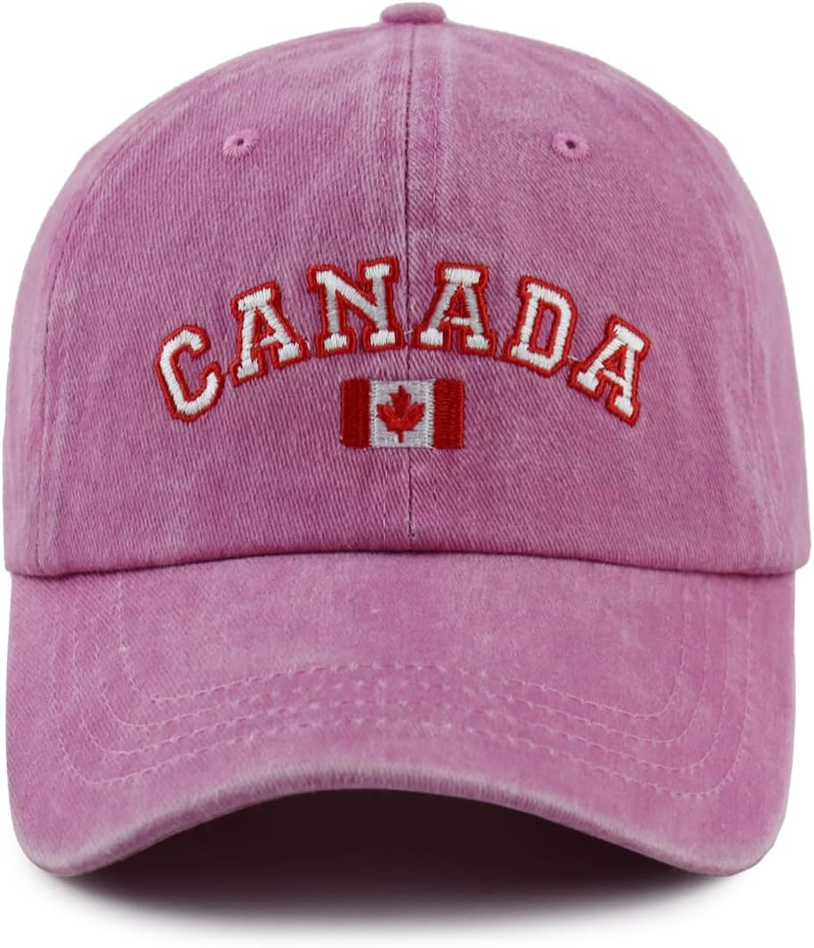 Canada Hats for Men Women, Adjustable Embroidered Cotton Canadian Baseball Cap
