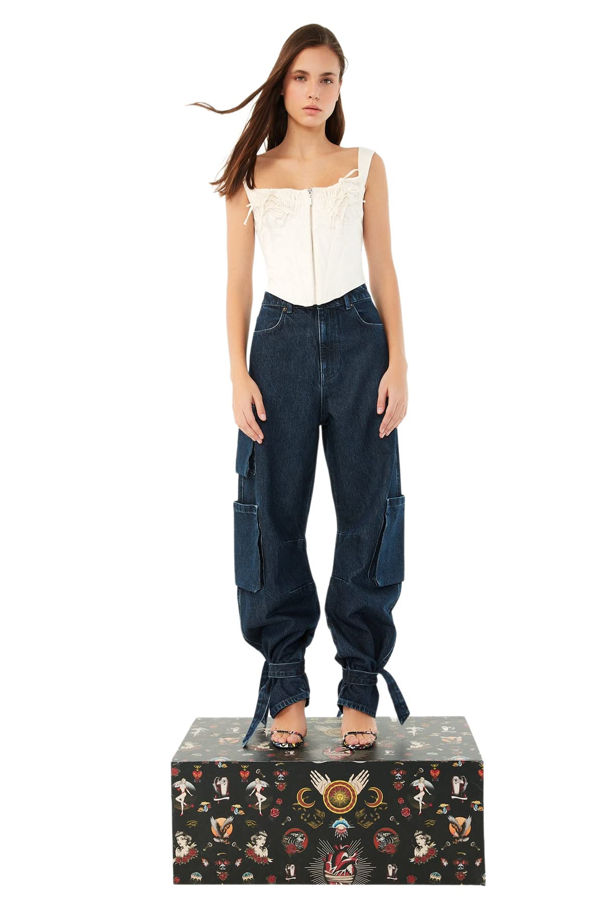 Trendyol FeMan High Waist Straight Leg Mom Jeans Jeans Blau