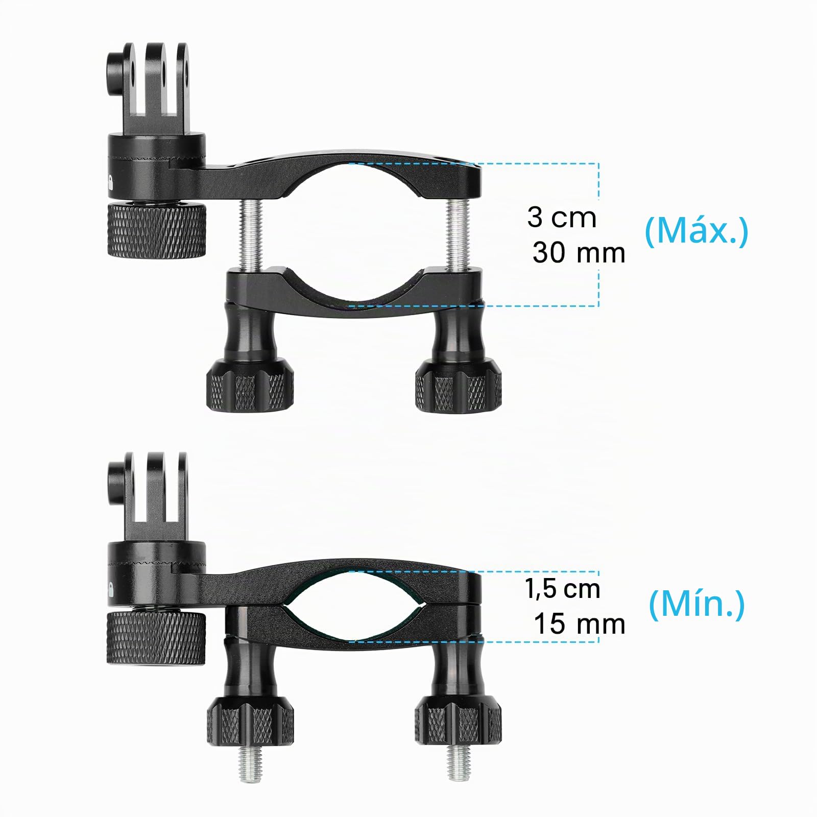 HSU Soporte de Manillar para GoPro, 360 ° Rotación de Monturas de Cámarad de Acción la Motocicleta y Bicicleta Accesorios (Negro)