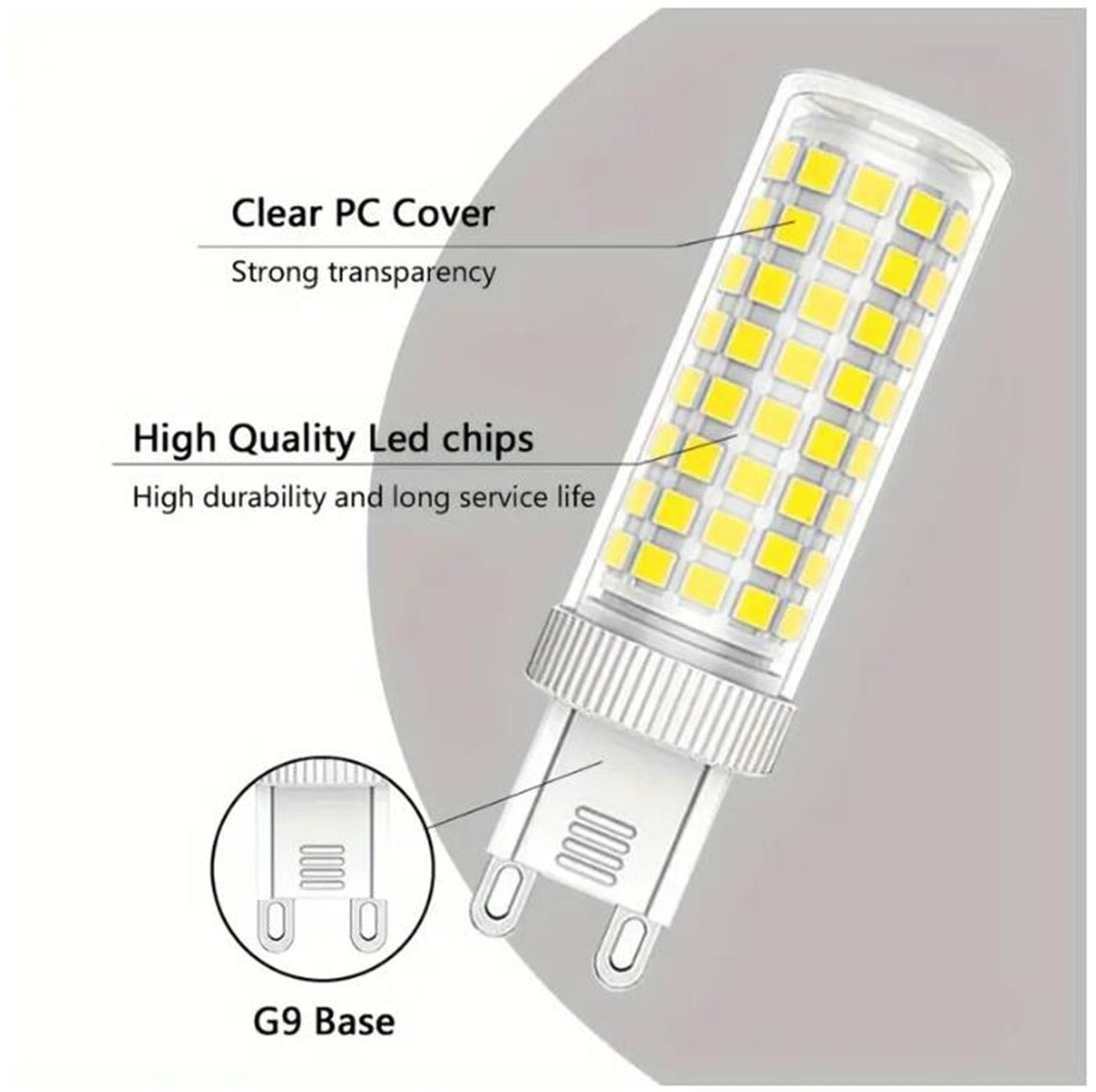 Bombilla LED G9 12w Equivalente 100w Bombillas Iluminación Ahorro Energético Para Lámparas Araña Lámparas Techo Lámparas Suspensión Lámparas Escritorio(G9 12W Cool White 6000k,6pcs)