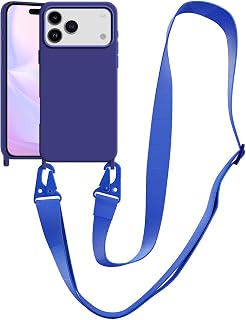 Compatible with iPhone 17 Pro Max Case with Lanyard Crossbody iPhone Case with Strap Adjustable Shockproof Drop Protection Silicone Phone Cover for iPhone 17 Pro Max 6.9 inch