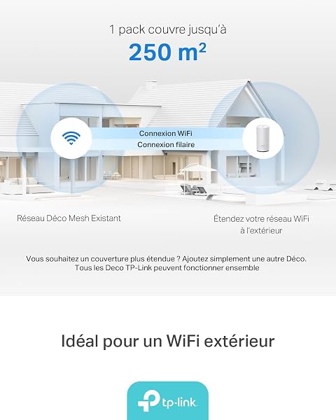 TP-Link Deco BE25-Outdoor Routeur WiFi 7 Mesh BE3600, Répéteur WiFi 7 Extérieur/Intérieur, Double Bande, 2×2,5G, IP65, PoE/AC, Jardin & Terrasse - 3