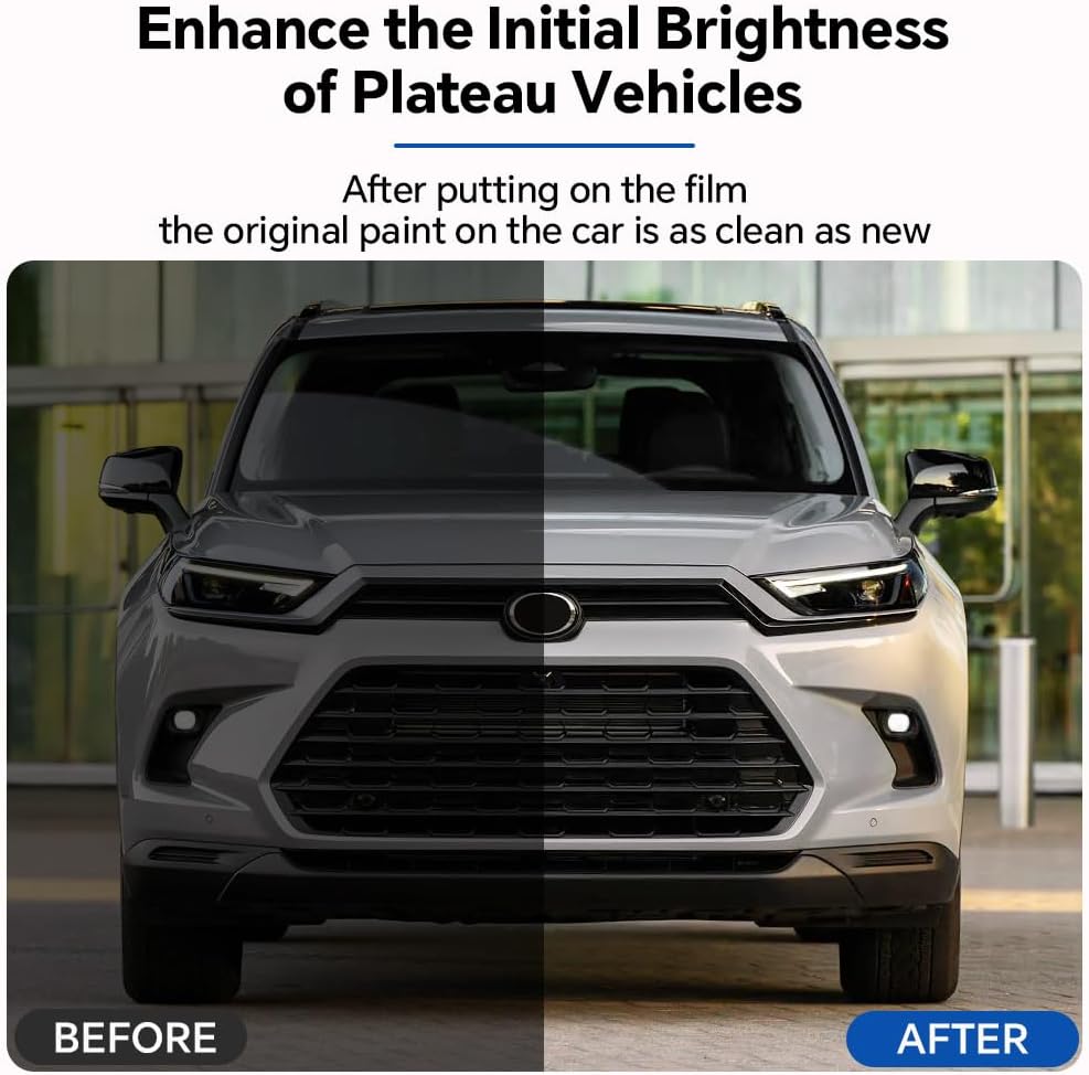 for Toyota Grand Highlander 2024 2025 Hood Fender Precut Clear TPU PPT Paint Protective Film,8.5 Mil Scratch-Resistant Self-Healing PPF film for External Invisibility Protection Accessories for Toyota