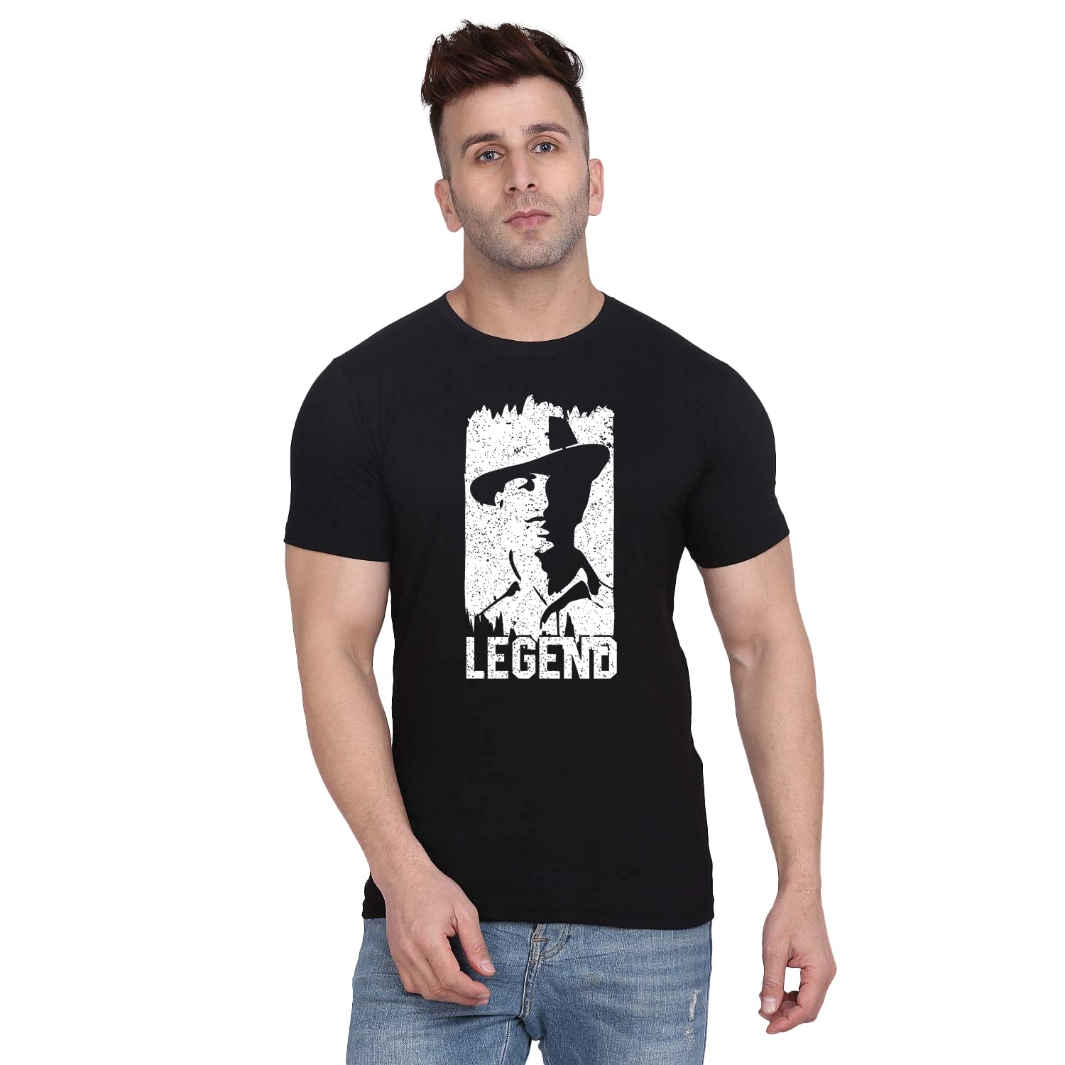 Fashions Love Men Cotton Half Sleeve Round Neck Legend,Bhagat Singh Printed T Shirt HSR-0196-picture-23