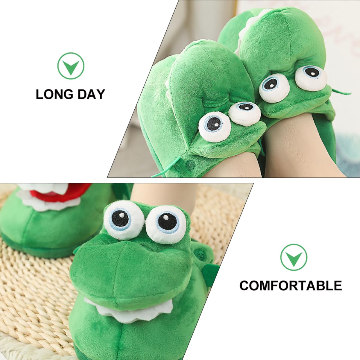 Pantuflas De Cocodrilo Parodia Zapatillas Unisex Para Hombre y Mujer Zapatillas De Rana Zapatillas De Interior Zapatillas De Hombre Lindas Zapatillas Zapatilla Cómoda Green